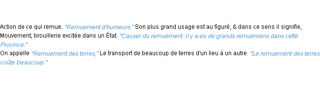 Définition remuement ACAD 1762