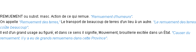 Définition remuement ACAD 1798