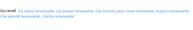 Définition renaissant ACAD 1932