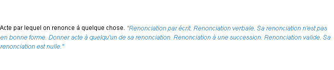 Définition renonciation ACAD 1835