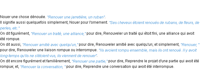 Définition renouer ACAD 1798