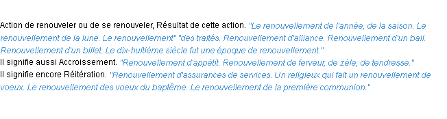 Définition renouvellement ACAD 1932