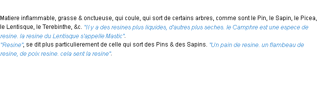 Définition resine ACAD 1694