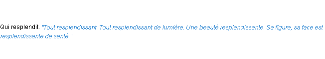 Définition resplendissant ACAD 1835