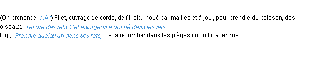 Définition rets ACAD 1932