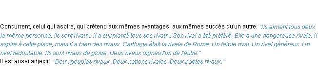 Définition rival ACAD 1835
