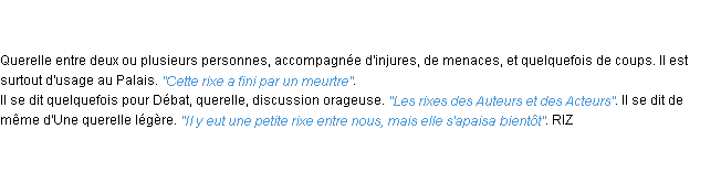 Définition rixe ACAD 1798
