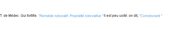 Définition roboratif ACAD 1835