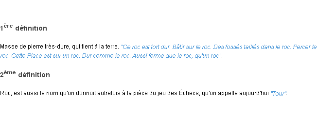 Définition roc ACAD 1798