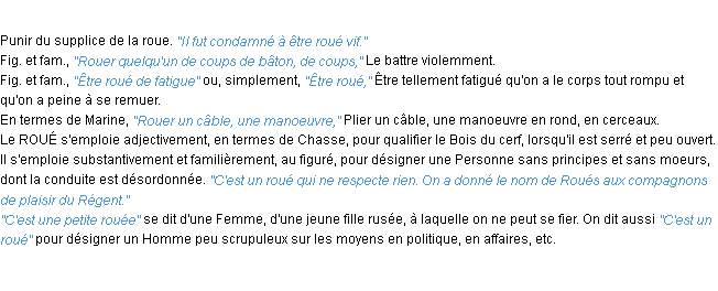 Définition rouer ACAD 1932