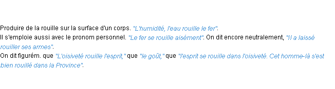Définition rouiller ACAD 1798