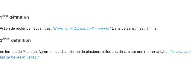 Définition roulade ACAD 1835