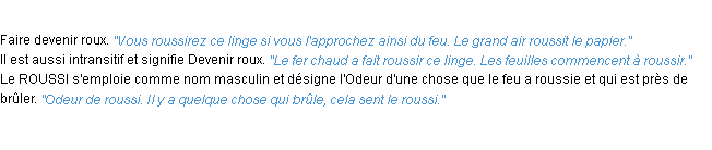 Définition roussir ACAD 1932