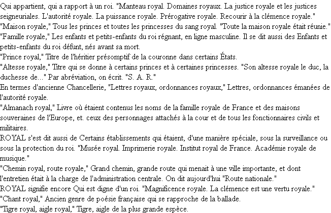 Définition royal ACAD 1932