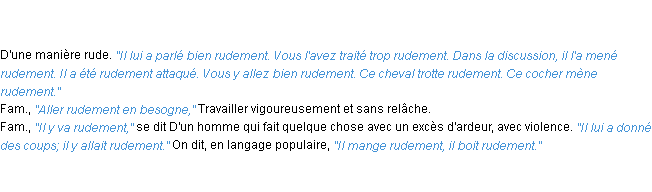 Définition rudement ACAD 1835