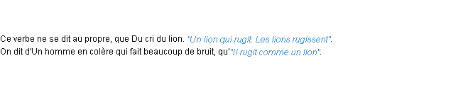 Définition rugir ACAD 1798