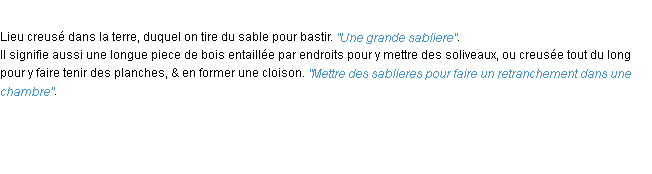 Définition sabliere ACAD 1694