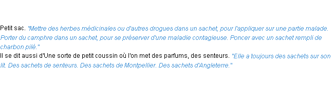 Définition sachet ACAD 1835