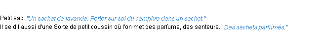 Définition sachet ACAD 1932