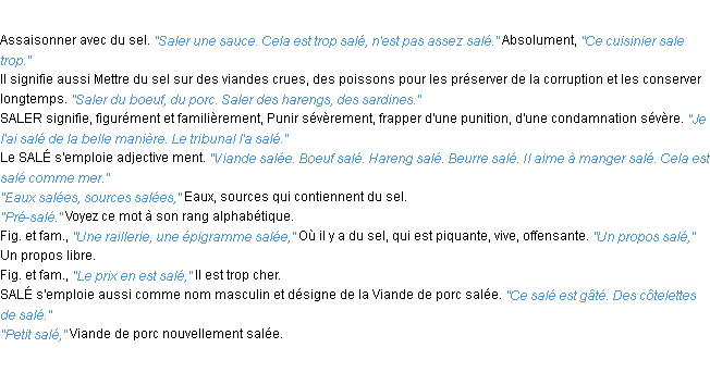 Définition saler ACAD 1932