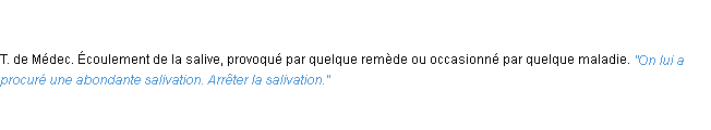 Définition salivation ACAD 1835