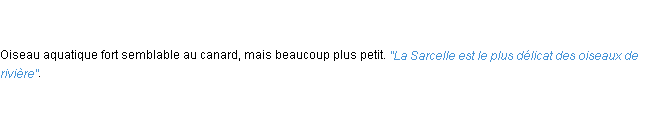 Définition sarcelle ACAD 1798