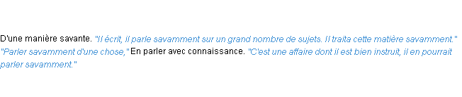 Définition savamment ACAD 1835