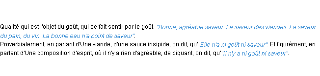 Définition saveur ACAD 1798