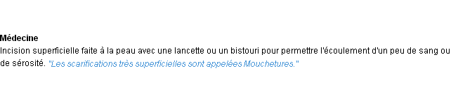 Définition scarification ACAD 1932