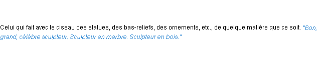 Définition sculpteur ACAD 1835