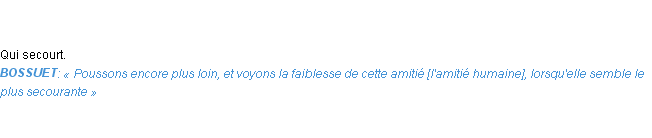 Définition secourant Emile Littré
