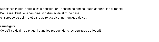 Définition sel