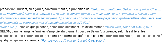 Définition selon ACAD 1932