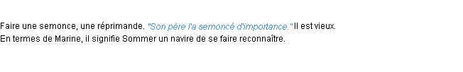 Définition semoncer ACAD 1932