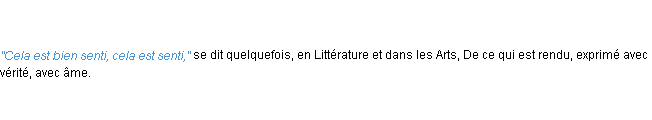 Définition senti ACAD 1835