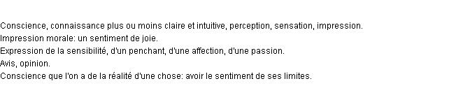 Définition sentiment