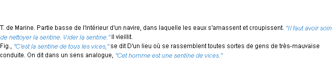Définition sentine ACAD 1835