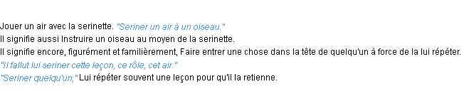 Définition seriner ACAD 1932