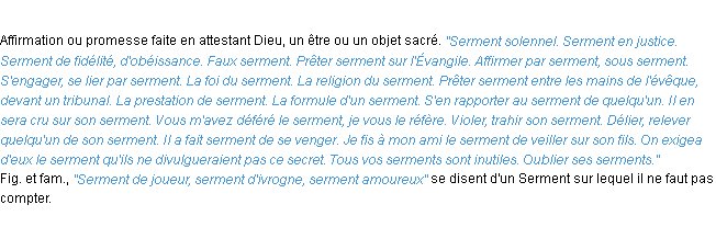 Définition serment ACAD 1932