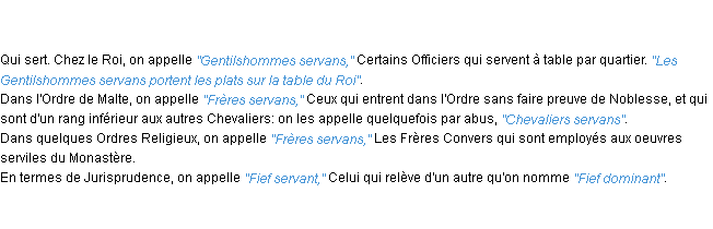 Définition servant ACAD 1798
