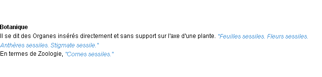 Définition sessile ACAD 1932