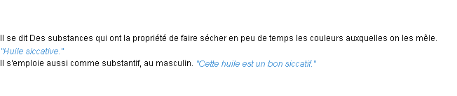 Définition siccatif ACAD 1835
