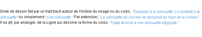 Définition silhouette ACAD 1932