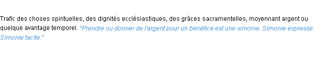 Définition simonie ACAD 1932