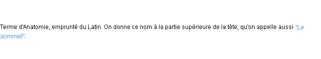 Définition sinciput ACAD 1798