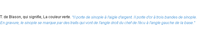 Définition sinople ACAD 1835