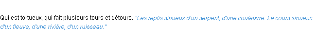 Définition sinueux ACAD 1932