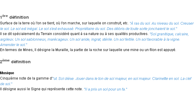Définition sol ACAD 1932