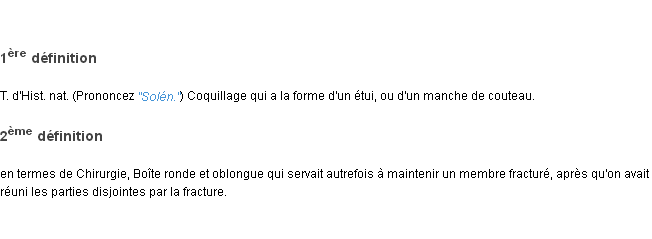 Définition solen ACAD 1835