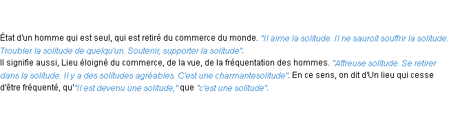 Définition solitude ACAD 1798